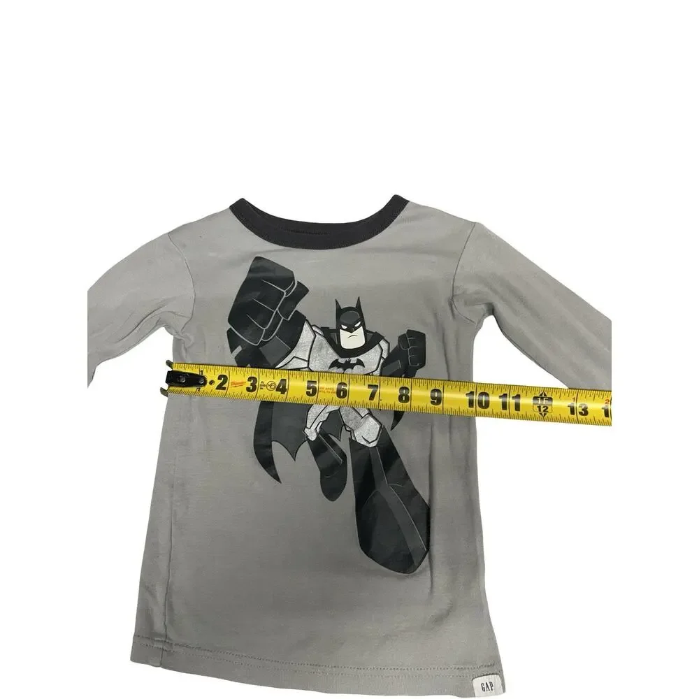 Baby Gap Batman Pajama Top Size 5 Gray Long Sleeve Organic Cotton Shirt